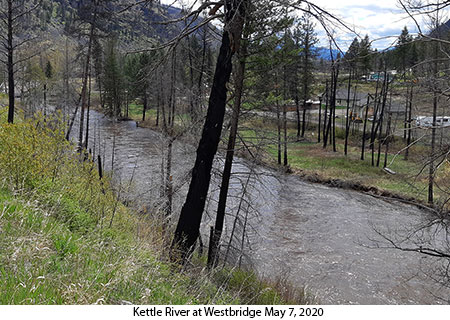 West Kettle River at Westbridge - May 7, 2020